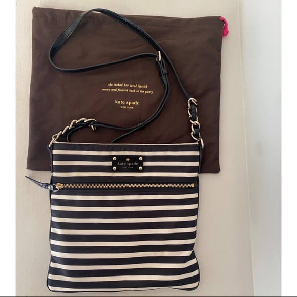 kate spade Bags Kate Spade Rima Stripe Crossbody Shoulder Bag Black